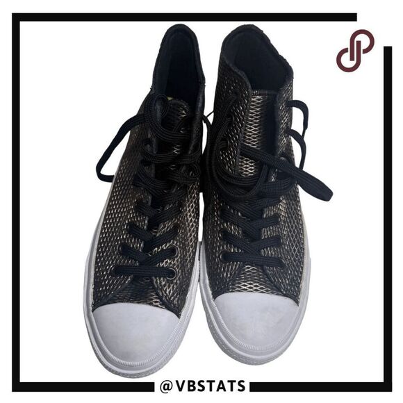 Converse Women's Chuck Taylor II All Star Hi-Perf Metallic Leather Sneakers Sz 9 - Picture 2 of 9